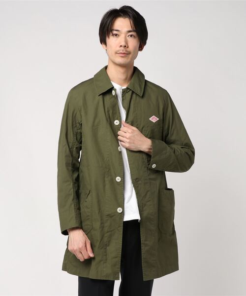BEAMS（ビームス） ステンカラーコート 40 オリーブ メンズ : ZOZOTOWN