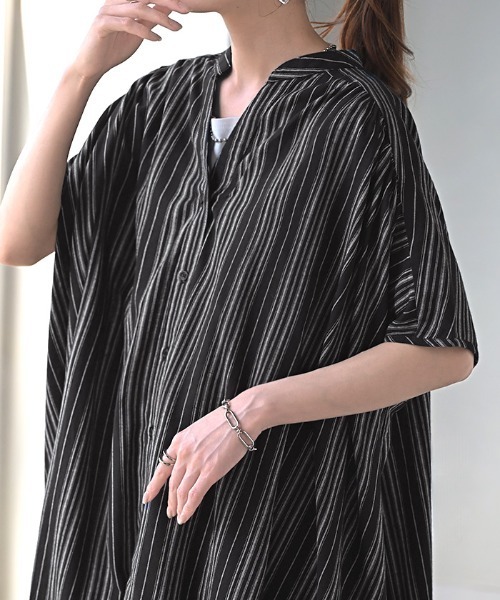 「HUG.U」 半袖ワンピース FREE グレイッシュベージュ レディース_画像2