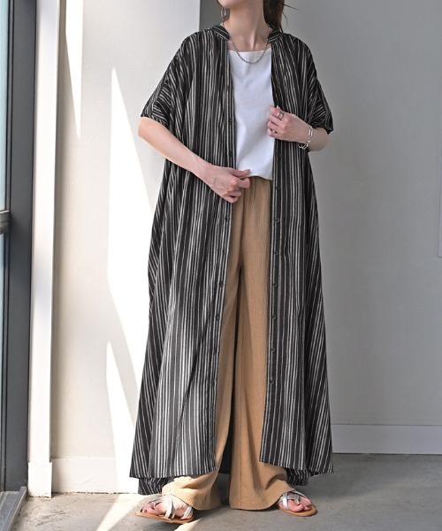 「HUG.U」 半袖ワンピース FREE グレイッシュベージュ レディース_画像3