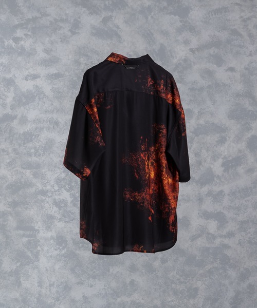 「ADRER」 半袖シャツ LARGE ブラック×ブルー メンズ_画像2