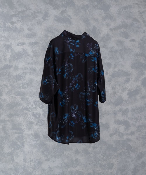 「ADRER」 半袖シャツ LARGE ブラック×ブルー メンズ_画像8