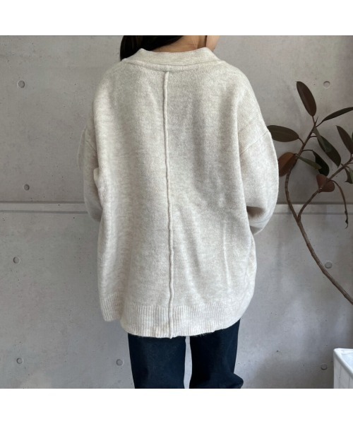 2025年　エブリデイアイライク　プルオーバーニット　コットン　白　ゆったり 2025年 エブリデイアイライク プルオーバーニット コットン 白