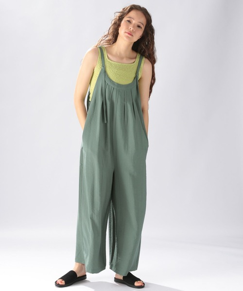 niko and…（ニコアンド） オーバーオール MEDIUM グリーン レディース