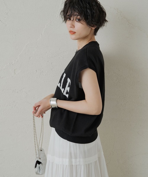 「LOUNGEDRESS」 ノースリーブニット FREE ベージュ レディース_画像4