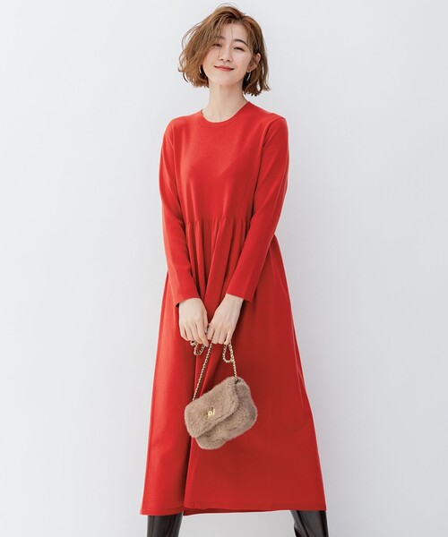 23区（ニジュウサンク） ニットワンピース 38 レッド レディース