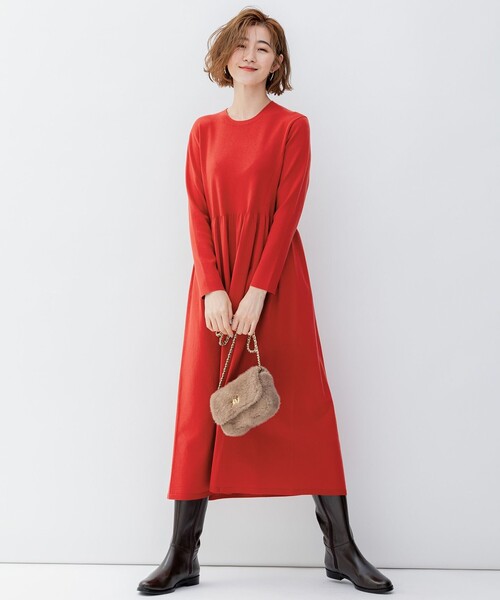 23区（ニジュウサンク） ニットワンピース 38 レッド レディース