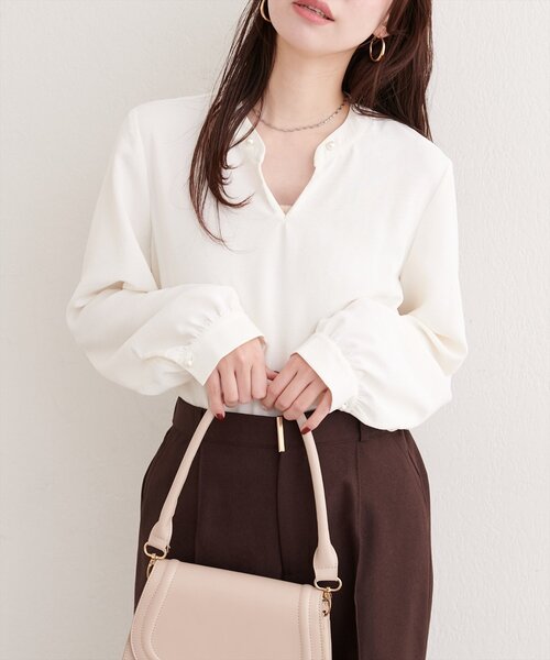 natural couture ブラウス シャツ 2WAYリボンタイブラウス レディース