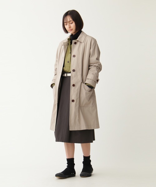 MHL. ベージュ トレンチコート MHL.（エムエイチエル） ステンカラーコート 0 ベージュ レディース