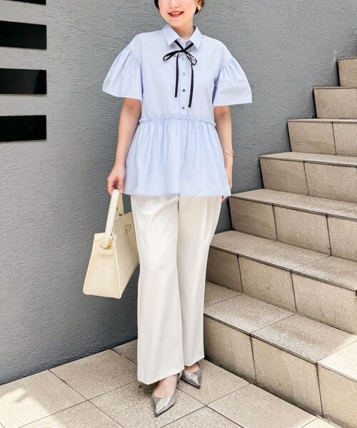 「NOLLEY'S Sophi」 半袖ブラウス 38 サックスブルー レディース_画像5