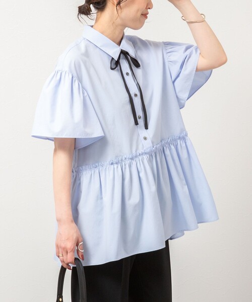 「NOLLEY'S Sophi」 半袖ブラウス 38 サックスブルー レディース_画像7