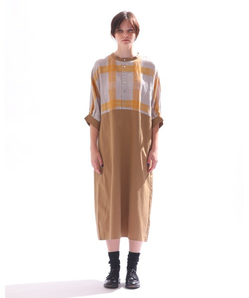 「Kelen」 7分袖ワンピース M カーキ レディース_画像2