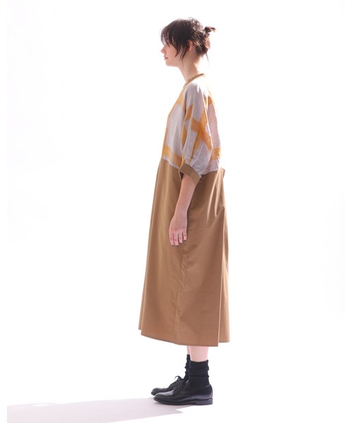 「Kelen」 7分袖ワンピース M カーキ レディース_画像3