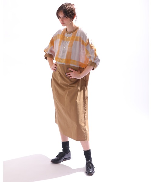 「Kelen」 7分袖ワンピース M カーキ レディース_画像7