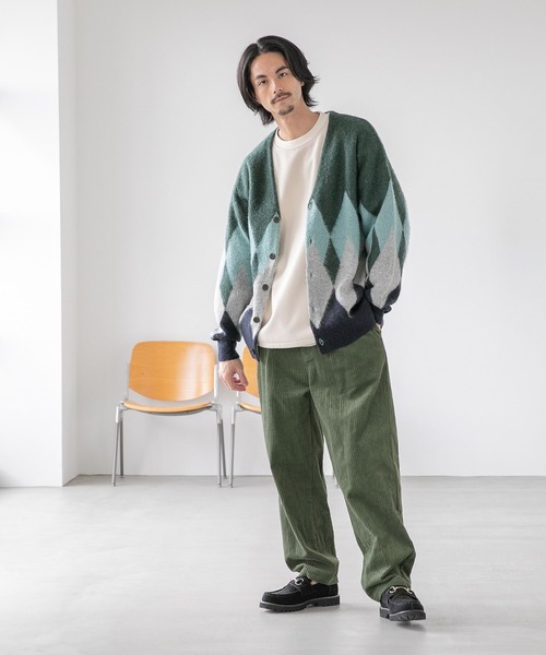 niko and…（ニコアンド） ニットカーディガン MEDIUM ベージュ メンズ