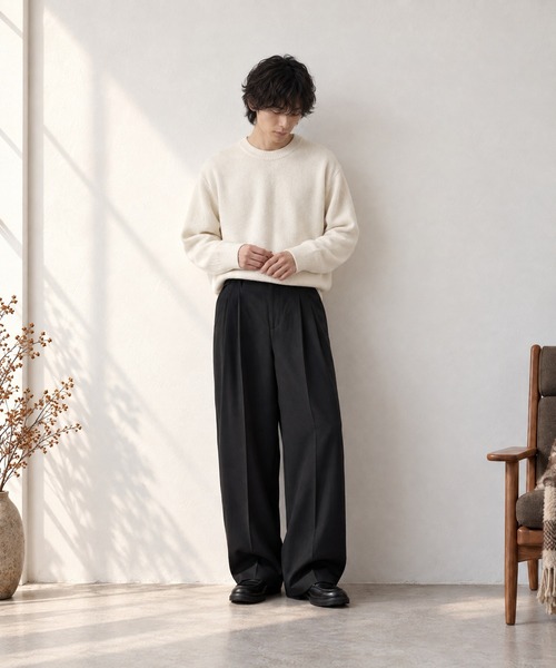 MONO-MART（モノマート） ワイドパンツ スラックス ハイツイステッド