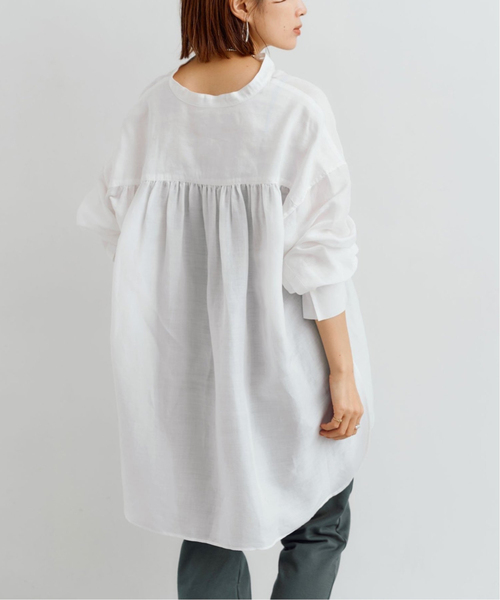 「IENA」 長袖ブラウス 36 ネイビー レディース_画像2