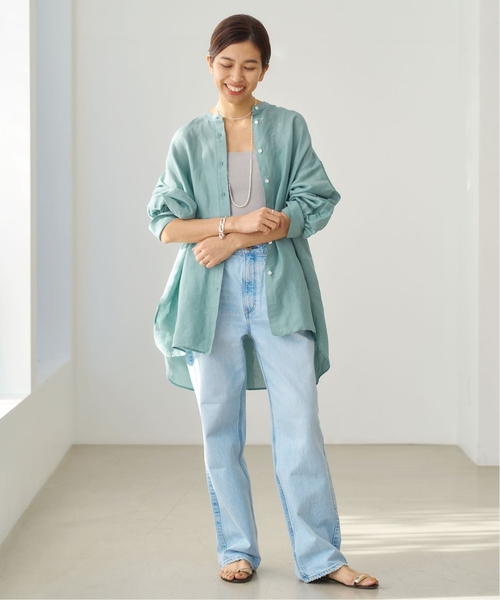 「IENA」 長袖ブラウス 36 ネイビー レディース_画像4