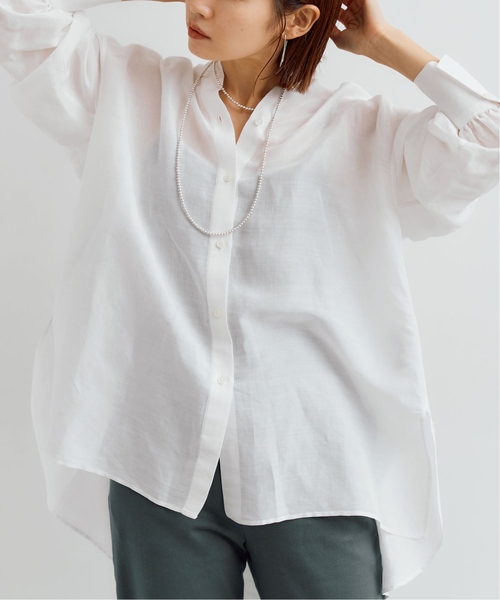 「IENA」 長袖ブラウス 36 ネイビー レディース_画像8