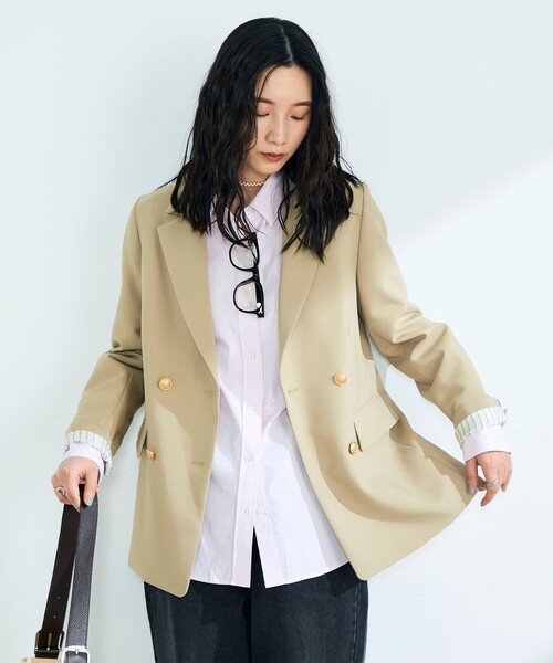 fredy emue ダブルブレストジャケット ゴールドボタン FREDY emue フレディエミュ ツイード テーラードジャケット金色ボタン