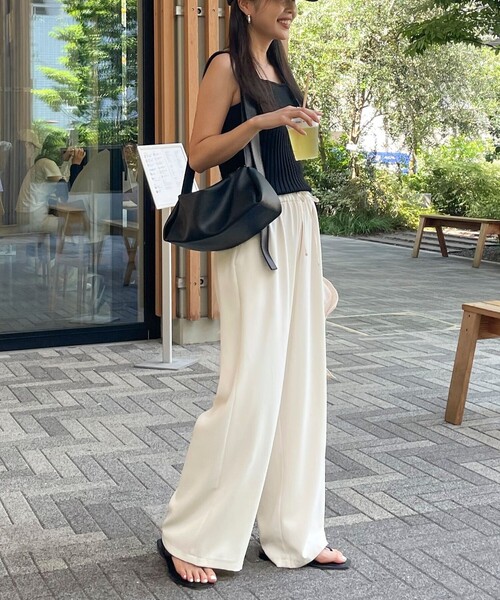 「fredy emue」 イージーパンツ 36 チャコールグレー レディース_画像4