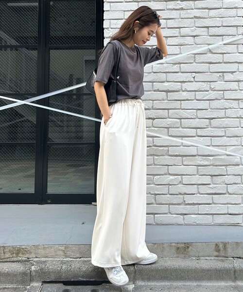 「fredy emue」 イージーパンツ 36 チャコールグレー レディース_画像5