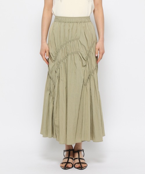 「mysty woman」 ロングスカート FREE チャコールグレー レディース_画像6