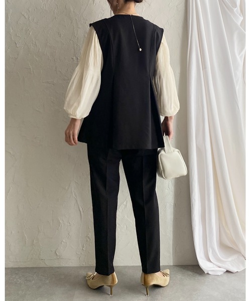 セレモニー セットアップ She's Closet セレモニースーツ セットアップ ペプラムVネック金