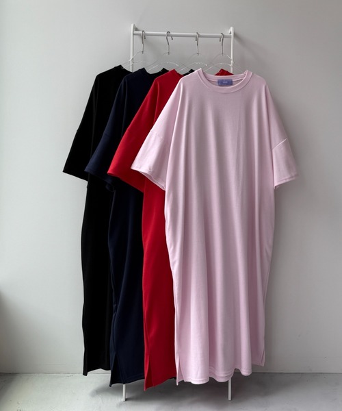 「wee9s」 7分袖ワンピース SHORT ブラック レディース_画像2