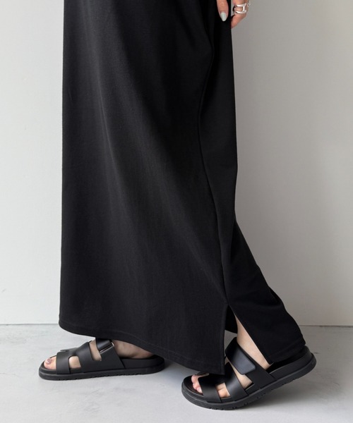 「wee9s」 7分袖ワンピース SHORT ブラック レディース_画像6