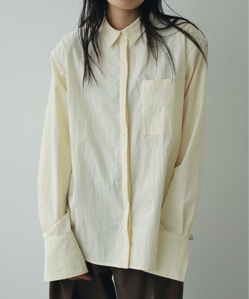 「anuke」 長袖シャツ FREE ネイビー レディース_画像4