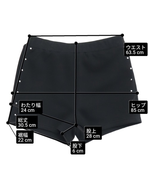 ANAP（アナップ） パンツ スタッズイージーショートパンツ レディース