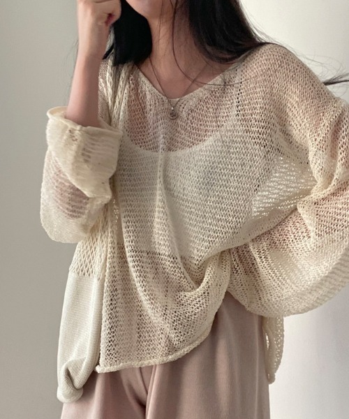 「deux amour」 長袖ニット FREE グリーン レディース_画像4