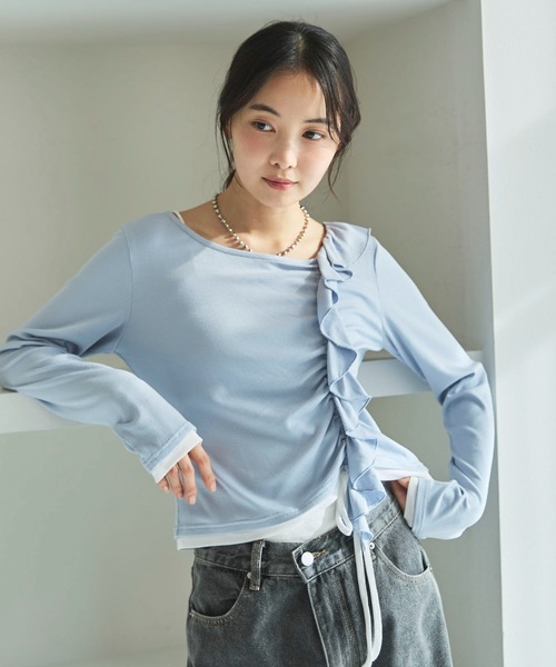 トップス kazu archives（アルシーヴ） tシャツ フリルドロストカットTOPS