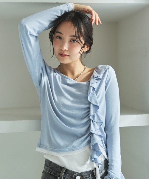 archives（アルシーヴ） tシャツ フリルドロストカットTOPS