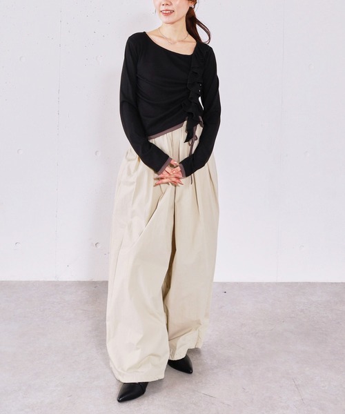 archives（アルシーヴ） tシャツ フリルドロストカットTOPS