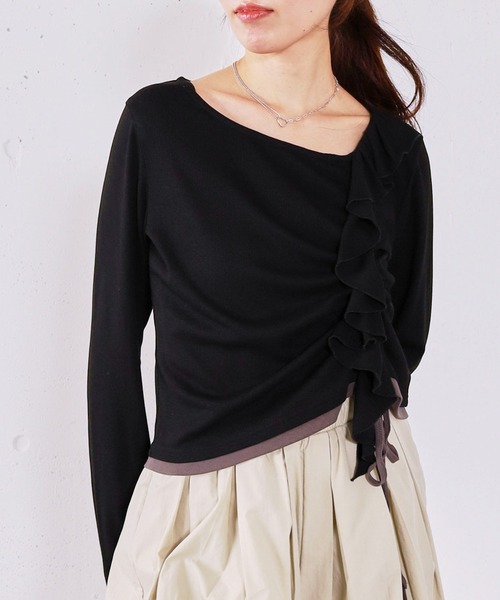 archives（アルシーヴ） tシャツ フリルドロストカットTOPS