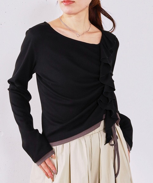 archives（アルシーヴ） tシャツ フリルドロストカットTOPS