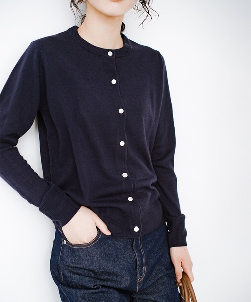 「haco!」 ニットアンサンブル MEDIUM ネイビー レディース_画像4
