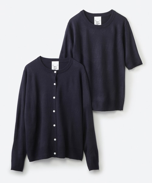 「haco!」 ニットアンサンブル MEDIUM ネイビー レディース_画像7