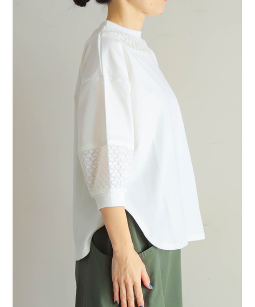 「FIL DE FER」 7分袖カットソー FREE ネイビー レディース_画像3