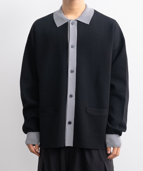 SINSS ニットカーディガン LARGE ブルー メンズ : ZOZOTOWN Yahoo!店