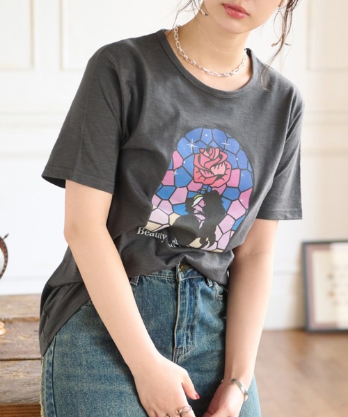 Disney（ディズニー） tシャツ 「Disney」「美女と野獣