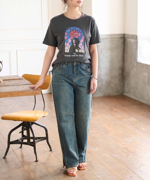 Disney（ディズニー） tシャツ 「Disney」「美女と野獣