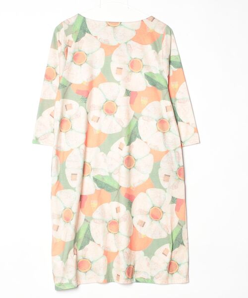 「Design Tshirts Store graniph」 花柄7分袖ワンピース FREE グリーン レディース_画像2