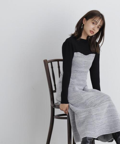 「PROPORTION BODY DRESSING」 ドッキングワンピース MEDIUM ブラック レディース_画像4