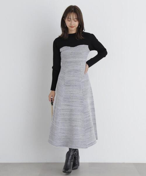 「PROPORTION BODY DRESSING」 ドッキングワンピース MEDIUM ブラック レディース_画像7