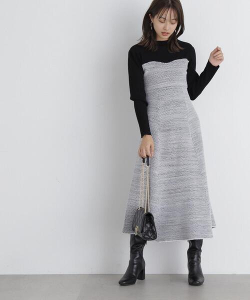 「PROPORTION BODY DRESSING」 ドッキングワンピース MEDIUM ブラック レディース_画像8