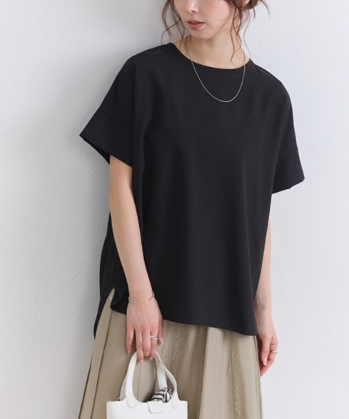 Pierrot（ピエロ） ブラウス シャツ 半袖 イージーケア ジョーゼット
