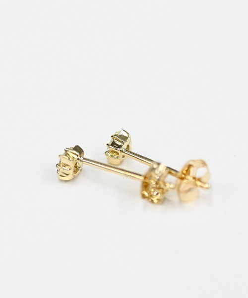 ピアス K10YG ダイヤモンド四芒星ピアス レディース メンズの画像