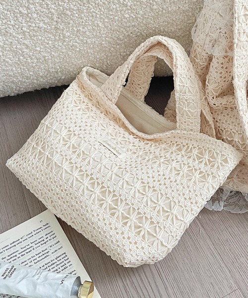 Mignonjour トートバッグ Mignonjour/レース編みミニトートバッグ